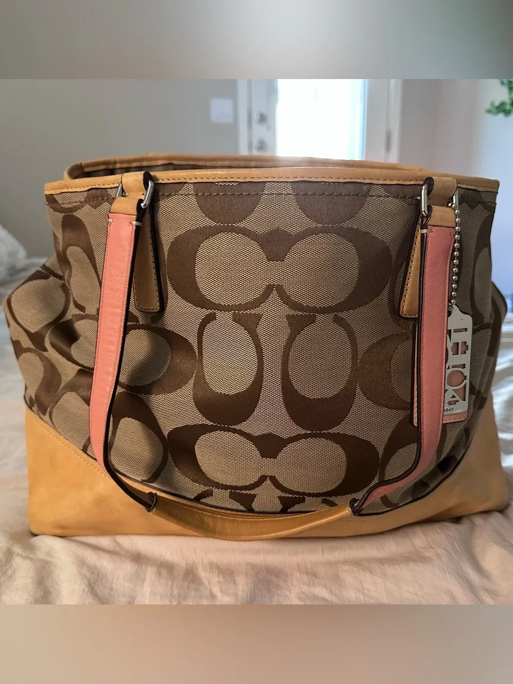 Khaki Signature Canvas with Pink Patent Leather Trim (Circa 2010)